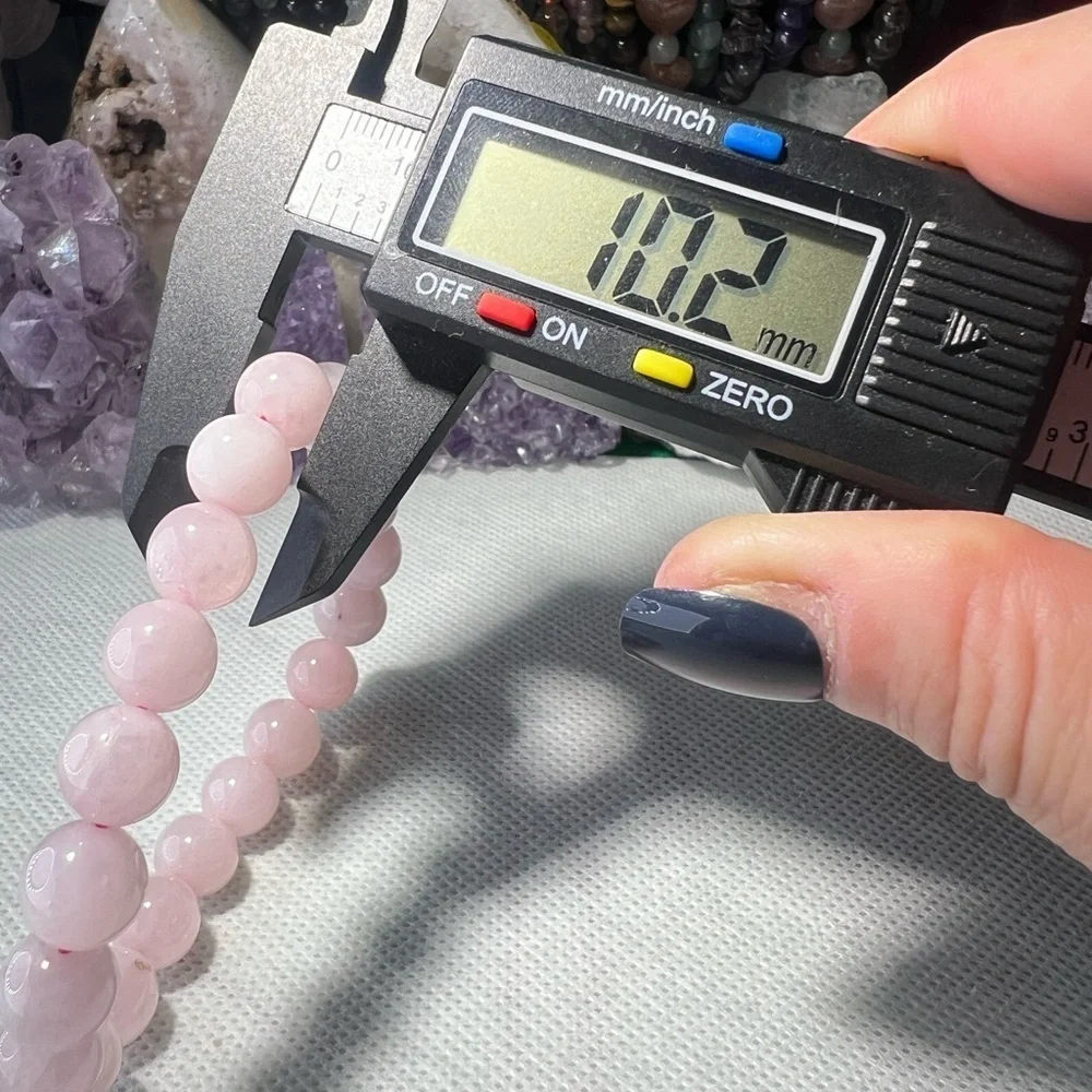 10MM Rose Quartz Pink Beaded Bracelet 6.75